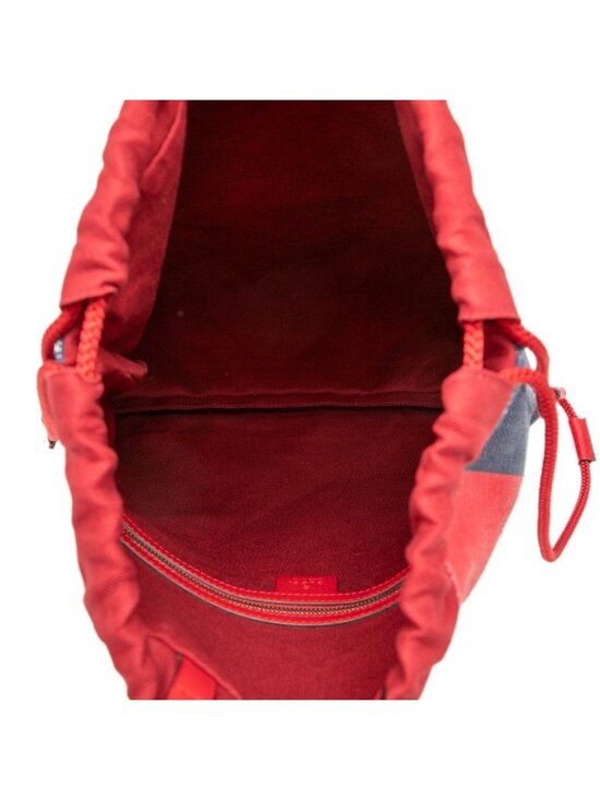 Gucci Sherry Line Logo Backpack Drawstring Red White Tricolor Canvas main image 7